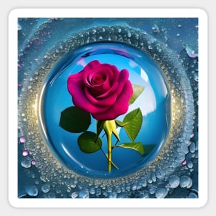 Rose in the glass ball Sticker